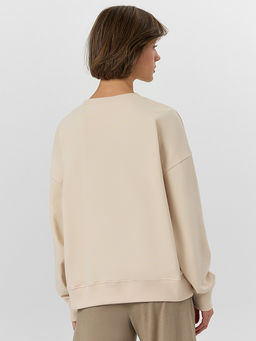 Свитшот женский бежевый с надписью Creator of my own life - Mark formelle фото 2