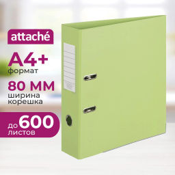 Папка-регистратор Attache Bright colours 80 мм мет. уг. лайм,ПБП2,карм.кор фото 2