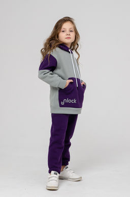886Д Костюм детский "Серый/фиолетовый"