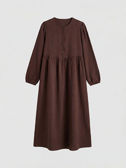 Bisiklet Yaka B?zg?l? M?slin Elbise