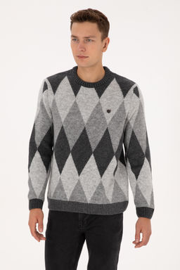 Erkek Comfort Fit Bisiklet Yaka Baklava Desenli Antrasit Kazak - U.s. polo assn фото 10