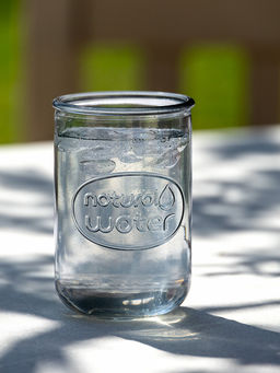 Стакан 400мл голубой cтекло