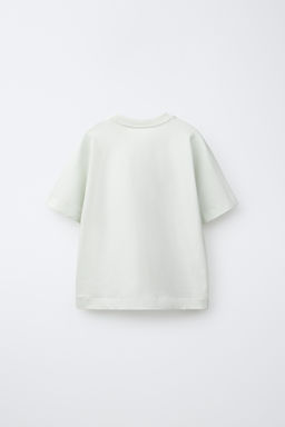 CAMISETA ESTAMPADO TEXTO / Verde claro