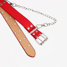 Ремень детский, ширина 3 см, пряжка металл, люверсы, цвет красный - Simaland фото 2