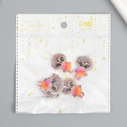 Цена за 5 шт. Декоративный элемент для творчества «Арт Узор. Совушка с сердцем», акрил, 2.3×3.7 см