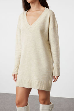 TRENDYOLMILLA Antrasit Mini Triko Genis Kal?p Yumusak Dokulu Elbise TWOAW24EL00086 фото 27