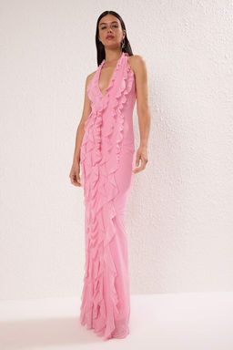 TRENDYOLMILLA Limited Edition Ac?k Sar? F?rf?rl? Astarl? Tul Abiye Elbise TPRSS25AE00063  фото 2