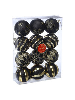 Ёлочные шары новогодние Савьер, набор 12 шт., d=8 см, чёрно-золотой - Simaland фото 7