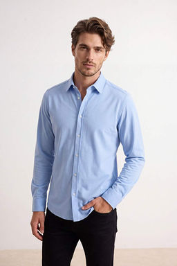 A__k Mavi Mevsimlik Oversize Erkek G_mlek TMNSS26GO00032