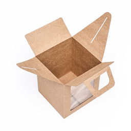 Цена за 2 шт. Коробка для десерта, упаковка кондитерская, крафт, с окном, 15×15×18 см