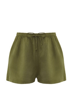 TRENDYOLMILLA Siyah Dokuma %100 Keten Plaj Sort TBESS25SR00013  фото 8