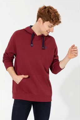 U. S. Polo Assn Мужская толстовка оверсайз с капюшоном вишневого цвета - U.s. polo assn фото 10