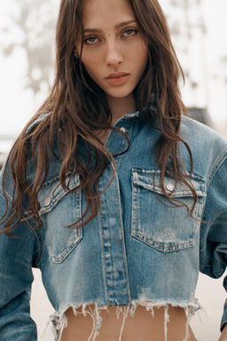 TRF CROP DENIM OVERSHIRT - Zara фото 17