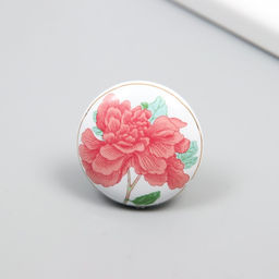 Ручка для шкатулки керамика, металл Пион 3,8х3,8х2,8 см