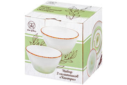 Набор 2 салатников 550 мл 13,5*13,5*7,5 см Кантри, зеленый, фарфор - Elan gallery фото 5