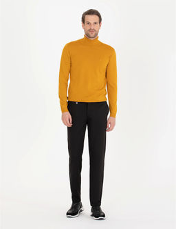 Safran Slim Fit Bal_k__ Yaka Y_n Kar___ml_ Basic Triko Kazak - Pierre cardin фото 3