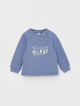 Bisiklet Yaka Uzun Kollu Bask?l? Erkek Bebek Sweatshirt ve Pantolon 2li Tak?m - Waikiki фото 2