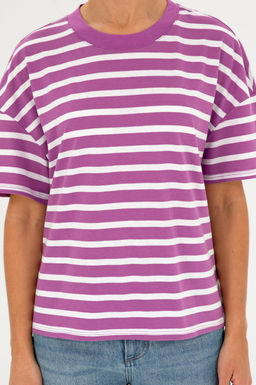 U. S. Polo Assn / Женская фиолетовая футболка с круглым вырезом - U.s. polo assn фото 13