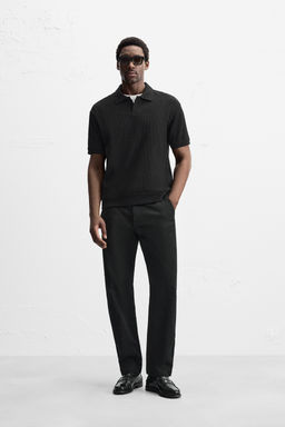 VERTICAL TEXTURED POLO SHIRT