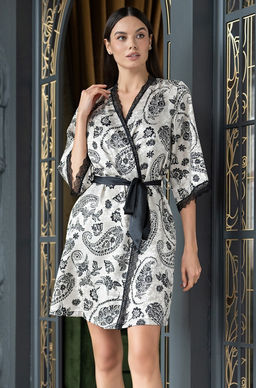 Короткий классический халат-кимоно Mia-Amore