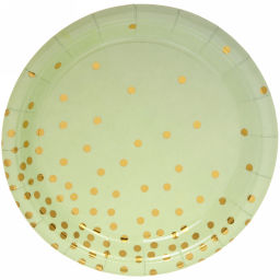 Цена за 3 шт. Тарелка бумажная 18 см в наборе 10 шт "Конфетти" салатовая