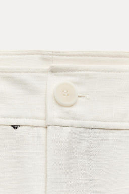 ZW COLLECTION CONTRAST EMBROIDERY CULOTTE TROUSERS - Zara фото 19