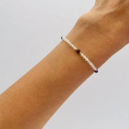 Браслет из Горного Хрусталя с Аметистом