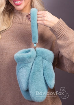 Варежки норка мята