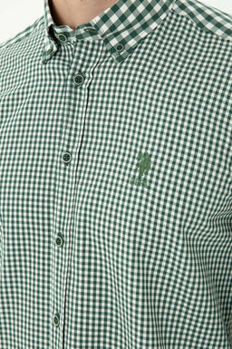Мужская зеленая рубашка с длинным рукавом - U.s. polo assn фото 14