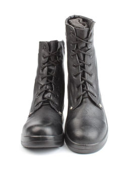 05-9005 BLACK Ботинки зимние мужские (натуральная кожа, искусственный мех)