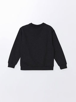 Bisiklet Yaka Bask?l? Uzun Kollu Erkek ?ocuk Sweatshirt - Waikiki фото 3