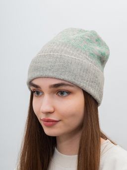 Шапка SEEBERGER арт. 18326-0 TURN-UP BEANIE (серый / мятный)