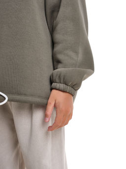 Толстовка с начесом 22-7498 хаки - Mini maxi фото 5