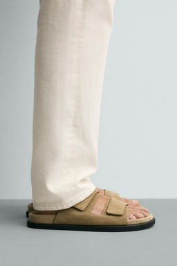 DOUBLE STRAP LEATHER SANDALS - Zara фото 9