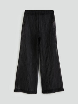 LC Waikiki Siyah Beli Lastikli Dantelli Kad?n Plaj Pantolonu