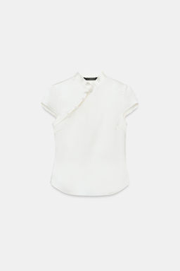 TOP SATINADO BOTONES LATERALES / Blanco roto - Zara фото 5