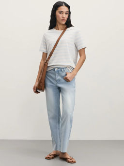 Футболка в полоску из хлопка / Zarina  фото 2