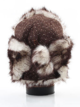 3436 BROWN Шапка-ушанка детская (100% шерсть, искусственный мех)