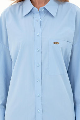 Женская голубая рубашка с длинным рукавом Неожиданная скидка в корзине - U.s. polo assn фото 6