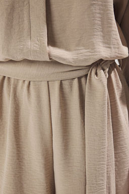 TRENDYOLMILLA Bej Duz Kruvaze K?sa Dokuma Tulum TWOSS25TU00062  фото 3