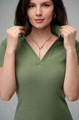 Женское платье-поло в рубчик Happyfox - Happy fox фото 8