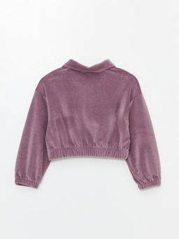 Polo Yaka Basic Uzun Kollu Kadife K?z ?ocuk Sweatshirt - Waikiki фото 2