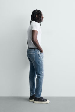 JEANS SKINNY FIT ROTOS / Azul claro - Zara фото 4