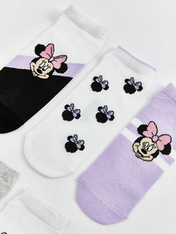 Minnie Mouse Desenli K?z ?ocuk Patik ?orap 5li