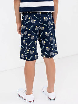 Шорты синего цвета с теннисным принтом для мальчиков - Mark formelle фото 3