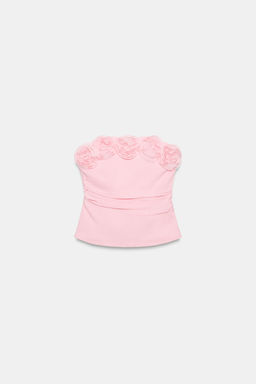 TOP CORSETERO FLORES / Rosa pastel - Zara фото 5