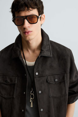FAUX SUEDE REGULAR FIT JACKET - Zara фото 6