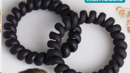 Резинка-пружинка для волос 50 мм / QQ67-21 /уп 100/800/черная матовая