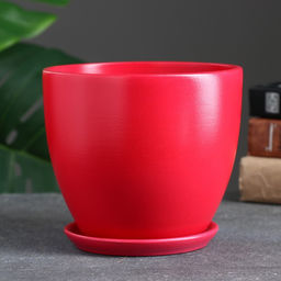 Горшок для цветов Колор гейм, керамический, с поддоном, 1.4 л, красный - Simaland фото 2