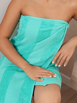 Махровое полотенце Конфетти-бирюза 30*60 см. хлопок 100% - Лен поволжья фото 3